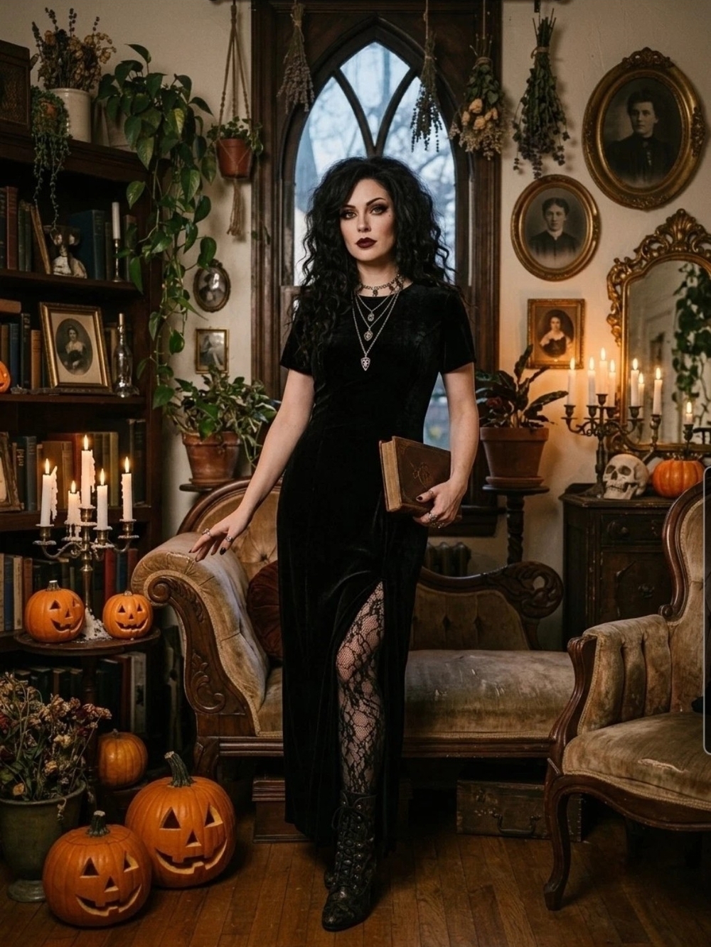Scarlett Black Velvet Short Sleeve Midi Dress